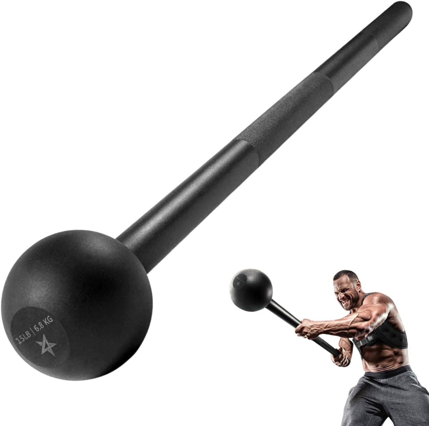 Ultimate Steel Mace Bell for Full Body Strength Training - Perfect for Muscle, Shoulder, Grip & Forearm Workouts - Available in 5 to 30 Lbs for Men & Women