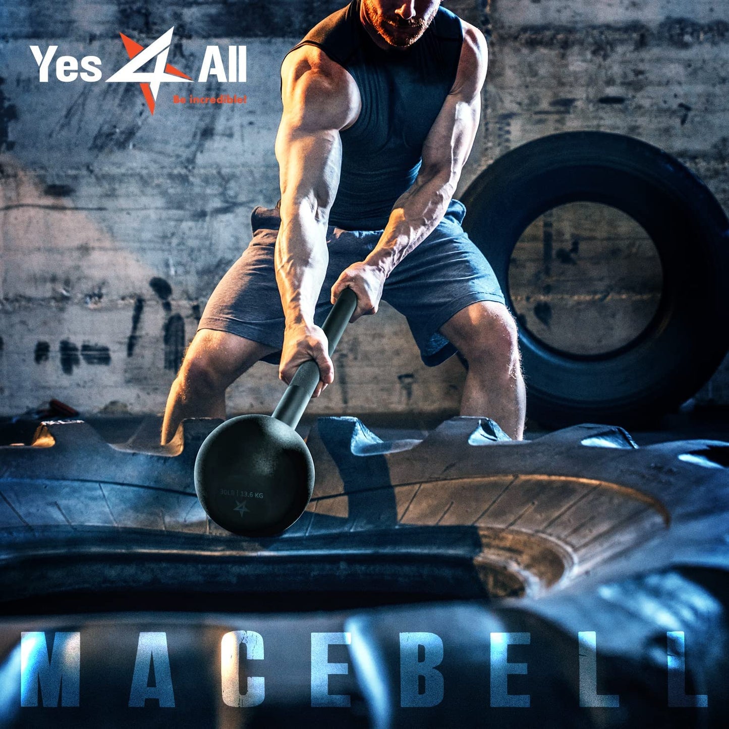 Ultimate Steel Mace Bell for Full Body Strength Training - Perfect for Muscle, Shoulder, Grip & Forearm Workouts - Available in 5 to 30 Lbs for Men & Women