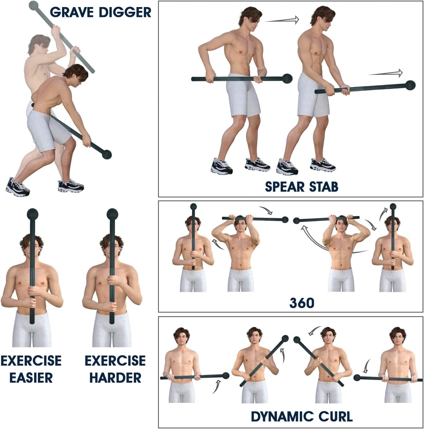 Ultimate Steel Mace Bell for Full Body Strength Training - Perfect for Muscle, Shoulder, Grip & Forearm Workouts - Available in 5 to 30 Lbs for Men & Women