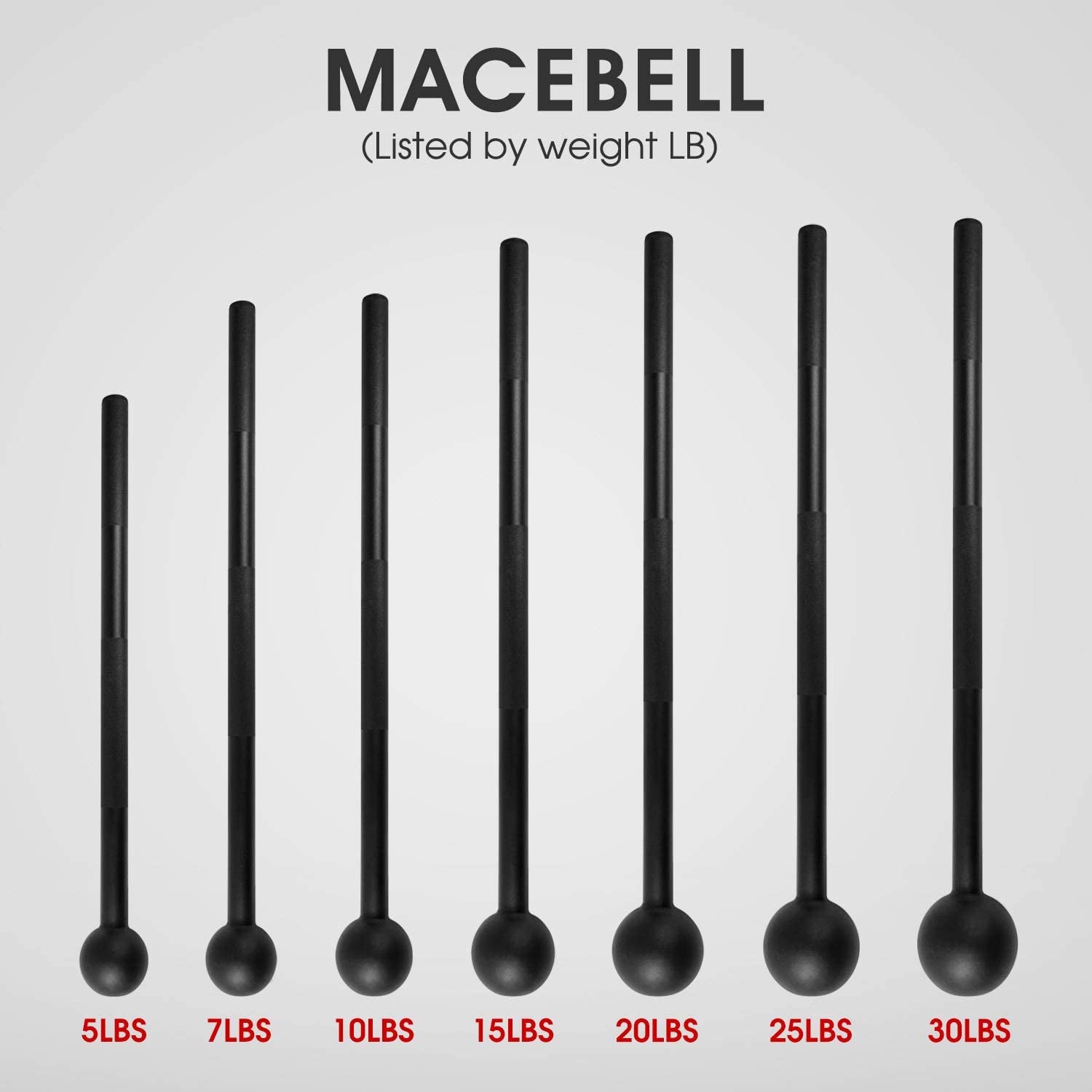 Ultimate Steel Mace Bell for Full Body Strength Training - Perfect for Muscle, Shoulder, Grip & Forearm Workouts - Available in 5 to 30 Lbs for Men & Women