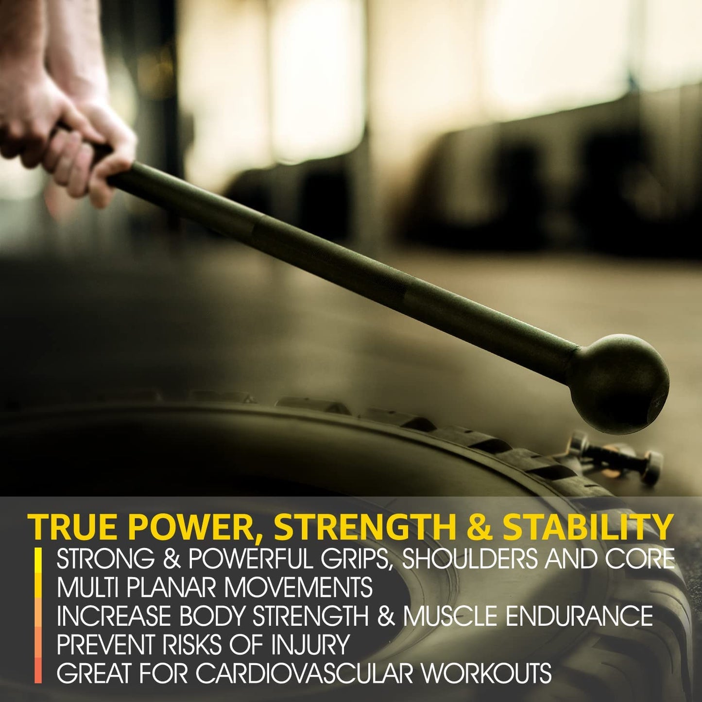Ultimate Steel Mace Bell for Full Body Strength Training - Perfect for Muscle, Shoulder, Grip & Forearm Workouts - Available in 5 to 30 Lbs for Men & Women