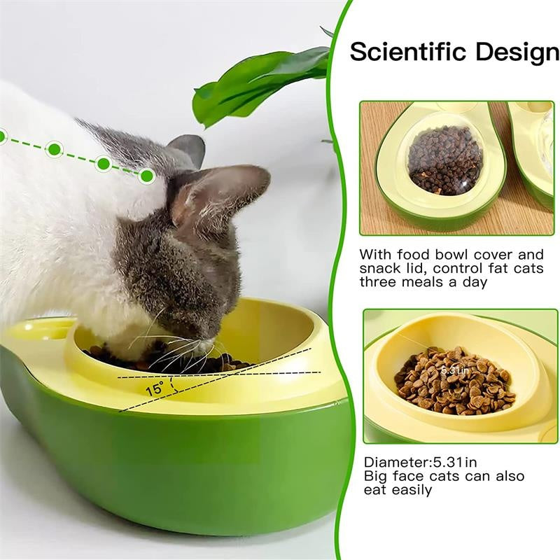 Playful Avocado Pet Bowl – Automatic Water & Food Feeder
