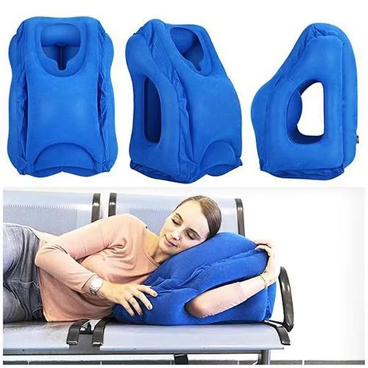 Ultimate Comfort Travel Pillow: Inflatable Air Cushion for Support While Flying, Driving, or at the Office