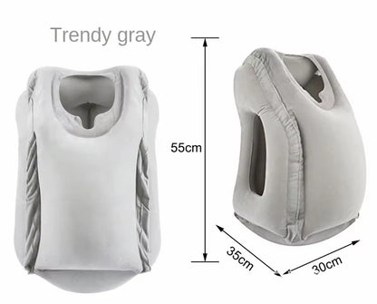 Ultimate Comfort Travel Pillow: Inflatable Air Cushion for Support While Flying, Driving, or at the Office