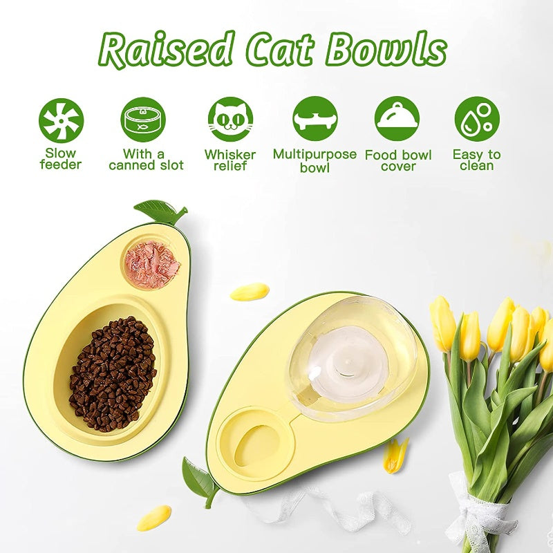 Playful Avocado Pet Bowl – Automatic Water & Food Feeder