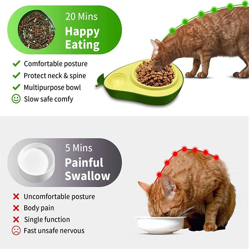 Playful Avocado Pet Bowl – Automatic Water & Food Feeder