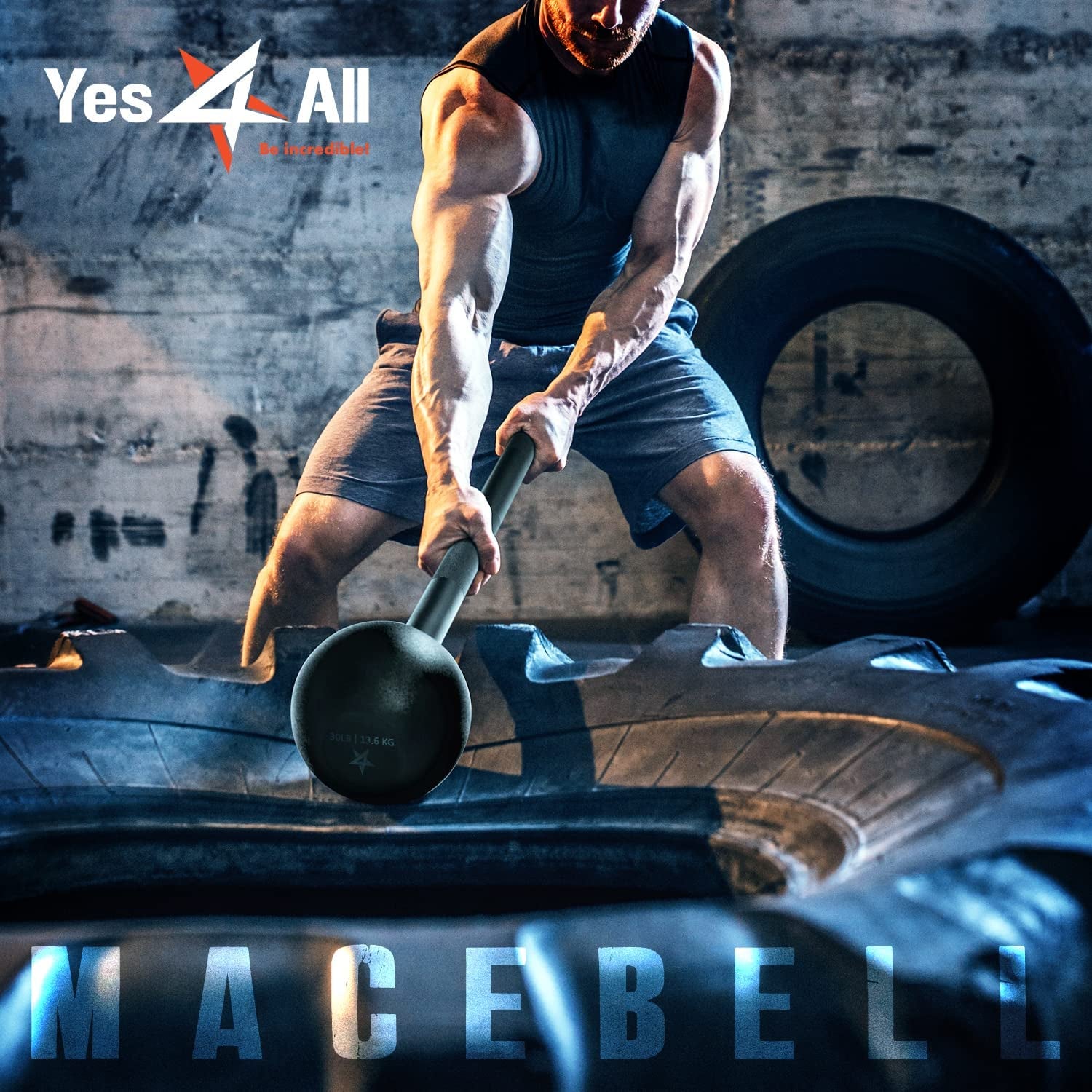 Ultimate Steel Mace Bell for Full Body Strength Training - Perfect for Muscle, Shoulder, Grip & Forearm Workouts - Available in 5 to 30 Lbs for Men & Women